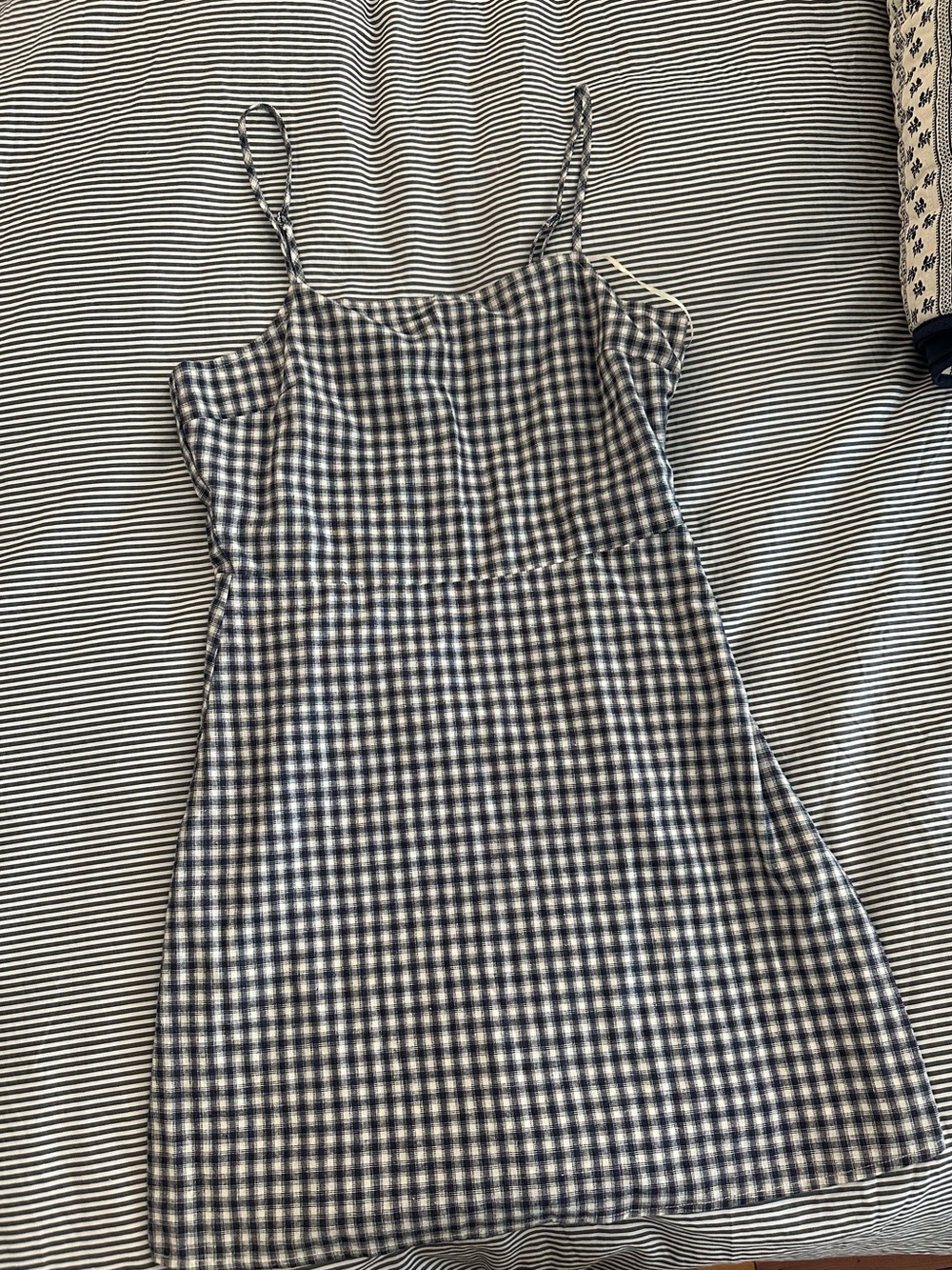 Cotton Candy LA Navy and White Gingham Mini Dress